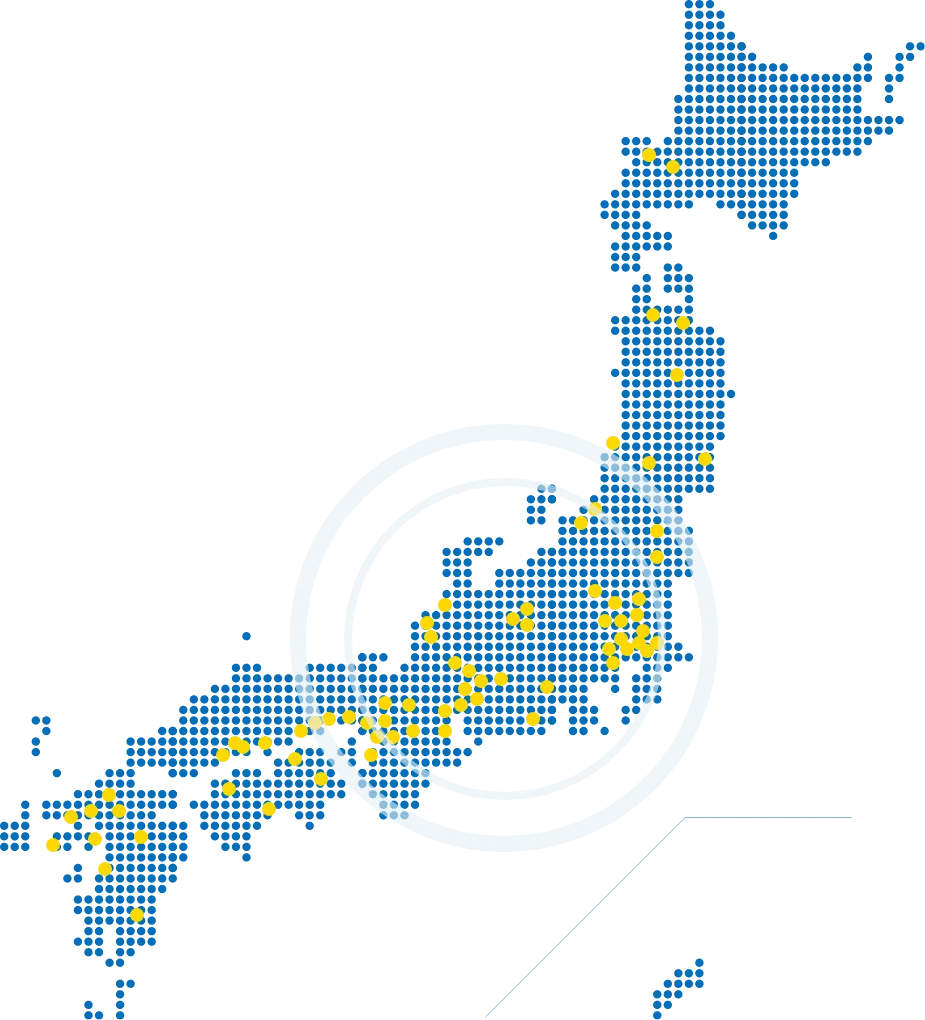 拠点数を示す全国マップ